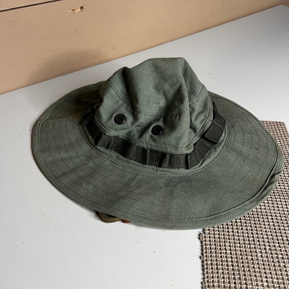 Olive Drab Boonie Hat Hot Weather Type II Ripstop Cotton Sun Hat Size 7.5